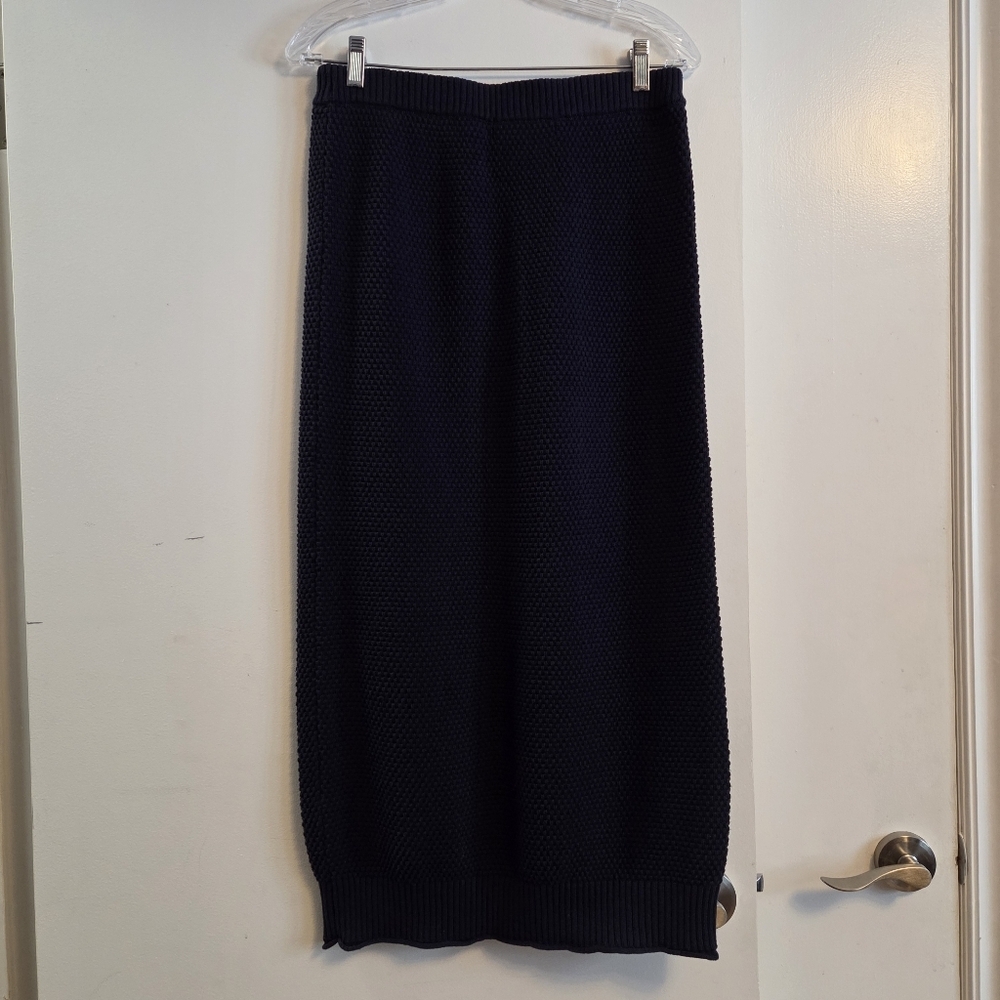 FREE PEOPLE BEACH Hailee Sweater Knit Maxi Skirt Navy Medium - Picture 4 of 7